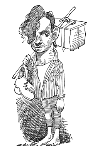 Jack Kerouac as drawn by David Levine